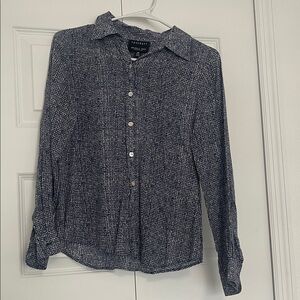 Blue and White Button-Up Shirt